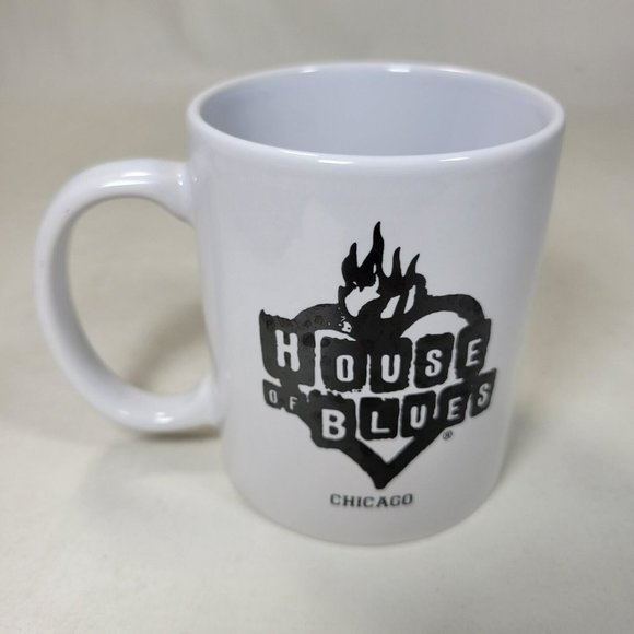 House of Blues Chicago Blues Brothers Coffee Mug White Hot Beverage Cup - Picture 3 of 6